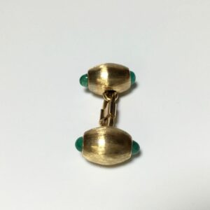 18K Gold and Emerald Double Sided Tuxedo Cufflinks