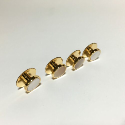 4 Gold And Mother Of Pearl Tuxedo Shirt Studs