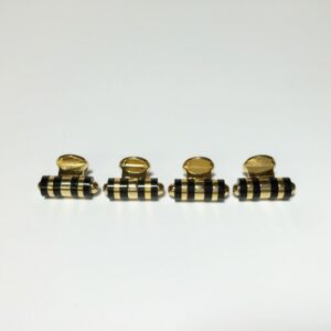 4 Gold Filled and Onyx Tuxedo Shirt Studs