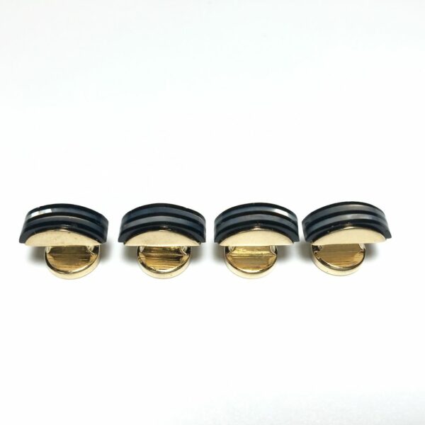 4 Onyx Mother of Pearl Tuxedo Shirt Studs 2