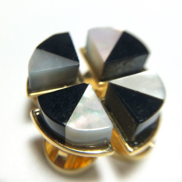4 Onyx Mother of Pearl Tuxedo Shirt Studs