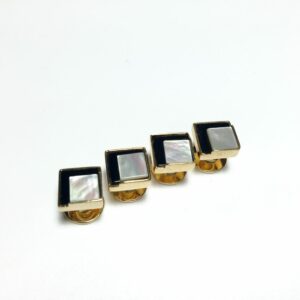 4 Onyx Mother of Pearl Tuxedo Shirt Studs 1