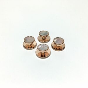 4 Rose Gold Mother of Pearl Tuxedo Shirt Studs