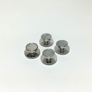 4 Silver Mother of Pearl Tuxedo Shirt Studs