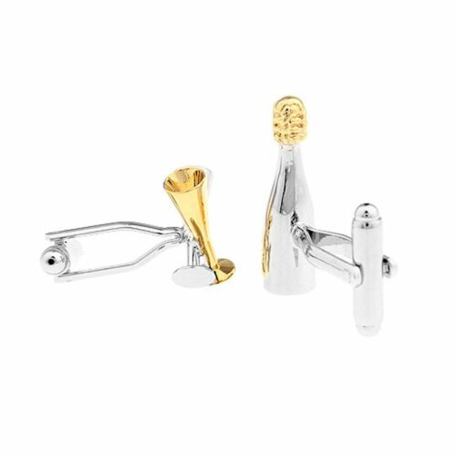 Champagne Bottle And Glass Cufflinks