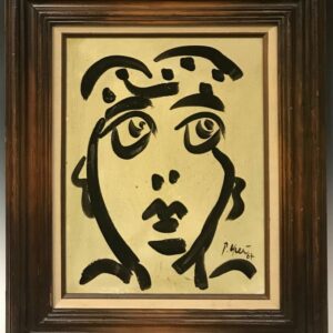 Expressionism Abstract Face Pablo Picasso Oil Painting Peter Keil Paris 1967
