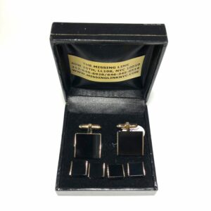 Gold and Onyx Cufflinks 4 Stud Set Box