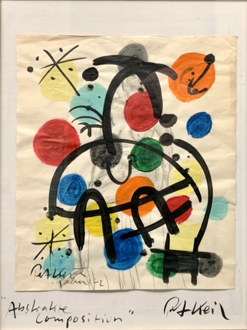 Peter Keil &Quot;Abstract Composition&Quot; Oil Painting Palma 1972