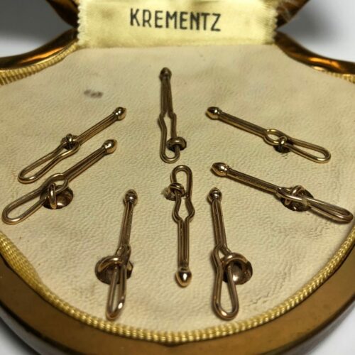 Krementz Gold And Platinum Enamel Stud Set