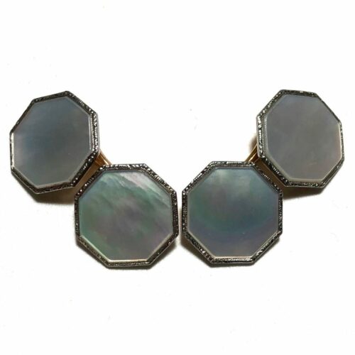 Krementz Gold And Mother Of Pearl Stud Set