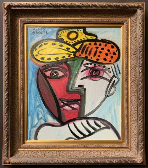 Peter Keil &Quot;Man With A Hat&Quot; Oil Painting