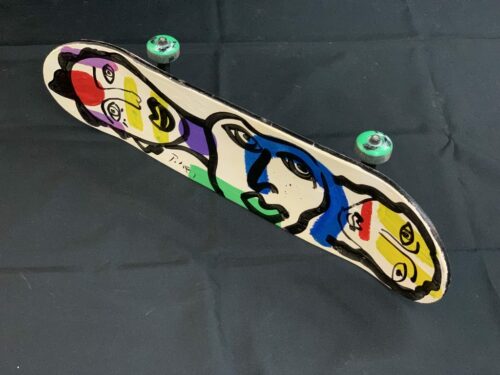 Peter Keil Abstract Oil Painted Skateboard