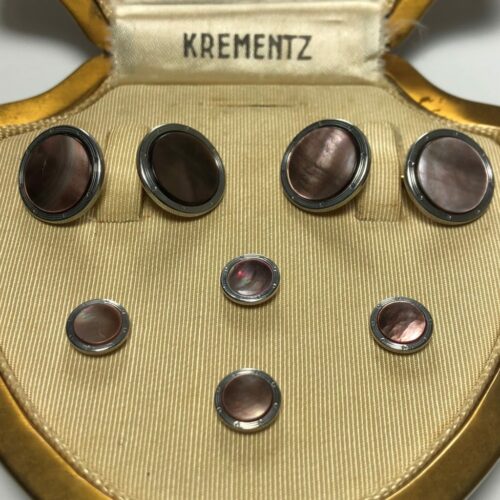 Krementz Gold And Abalone Stud Set 3B