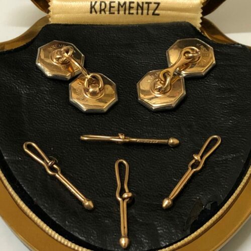 Krementz Gold And Abalone Stud Set 6B