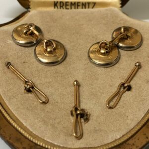 Krementz Gold and Abalone Stud Set