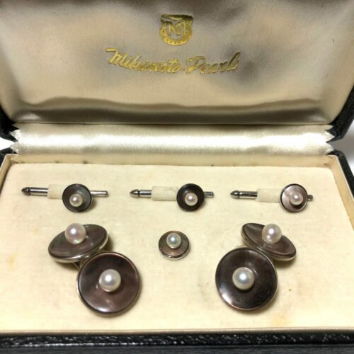 Mikimoto Abalone And Pearl Stud Set 1D