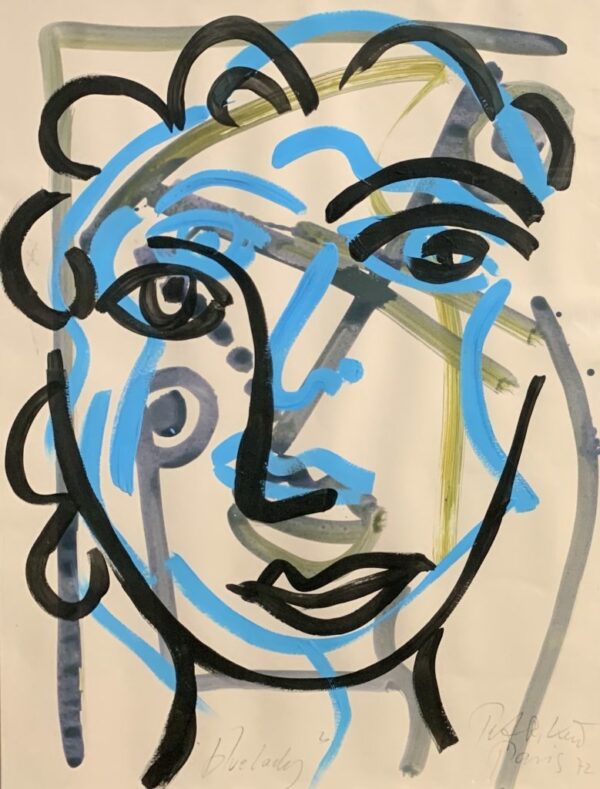 Peter Keil "Blue Lady" Oil Painting Paris
