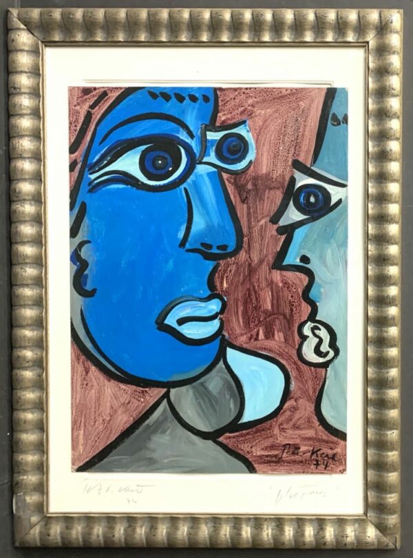 Peter Keil "The Blue Face" Oil Painting 1974