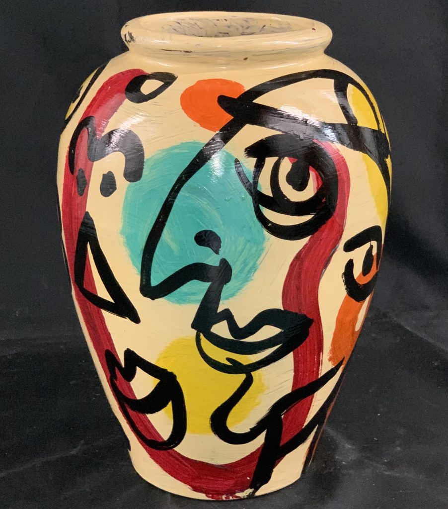 Peter Keil Abstract Painted Vase 1985