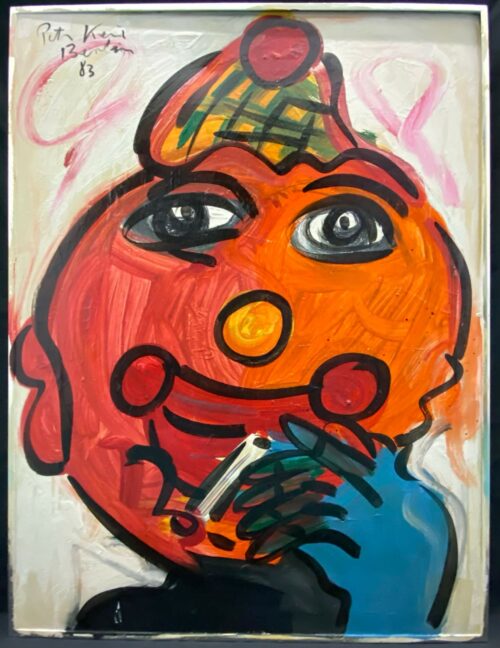Peter Keil Oil Painting &Quot;George Double You Bush The American Clown&Quot; 1983