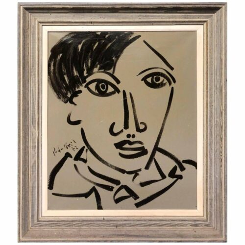 Peter Keil Expressionist Oil Painting 'Portrait Of My Friend Pablo Picasso'