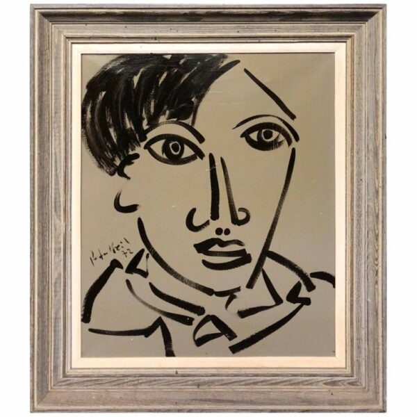 Peter Keil Expressionist Oil Painting 'Portrait of my friend Pablo Picasso'
