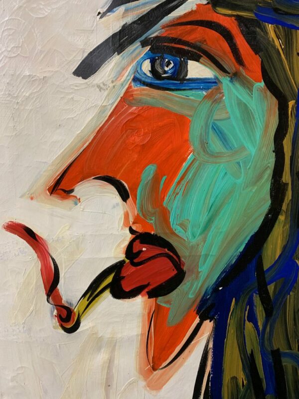 Peter Keil Expressionist Portrait Painting of Mick Jagger