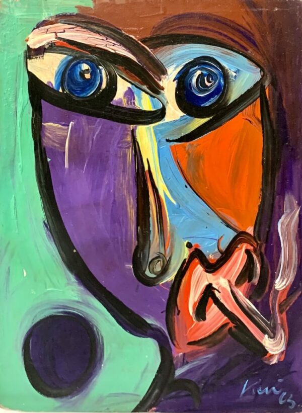 Peter Keil Smoking Oil Painting 1965