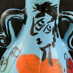 Peter Keil Tall Ceramic Painted Vase