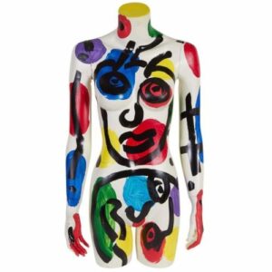 Rare Abstract Painted Torso Fiberglass Mannequin German Peter Keil Signed Dated