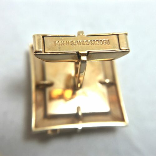 Reverse Painted Crystal 14K Gold Boxer Cufflinks