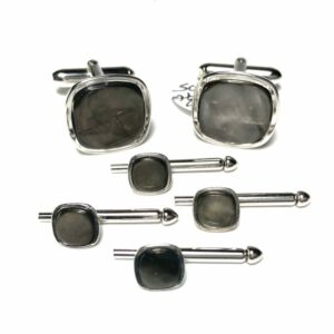 Silver and Abalone Stud Set