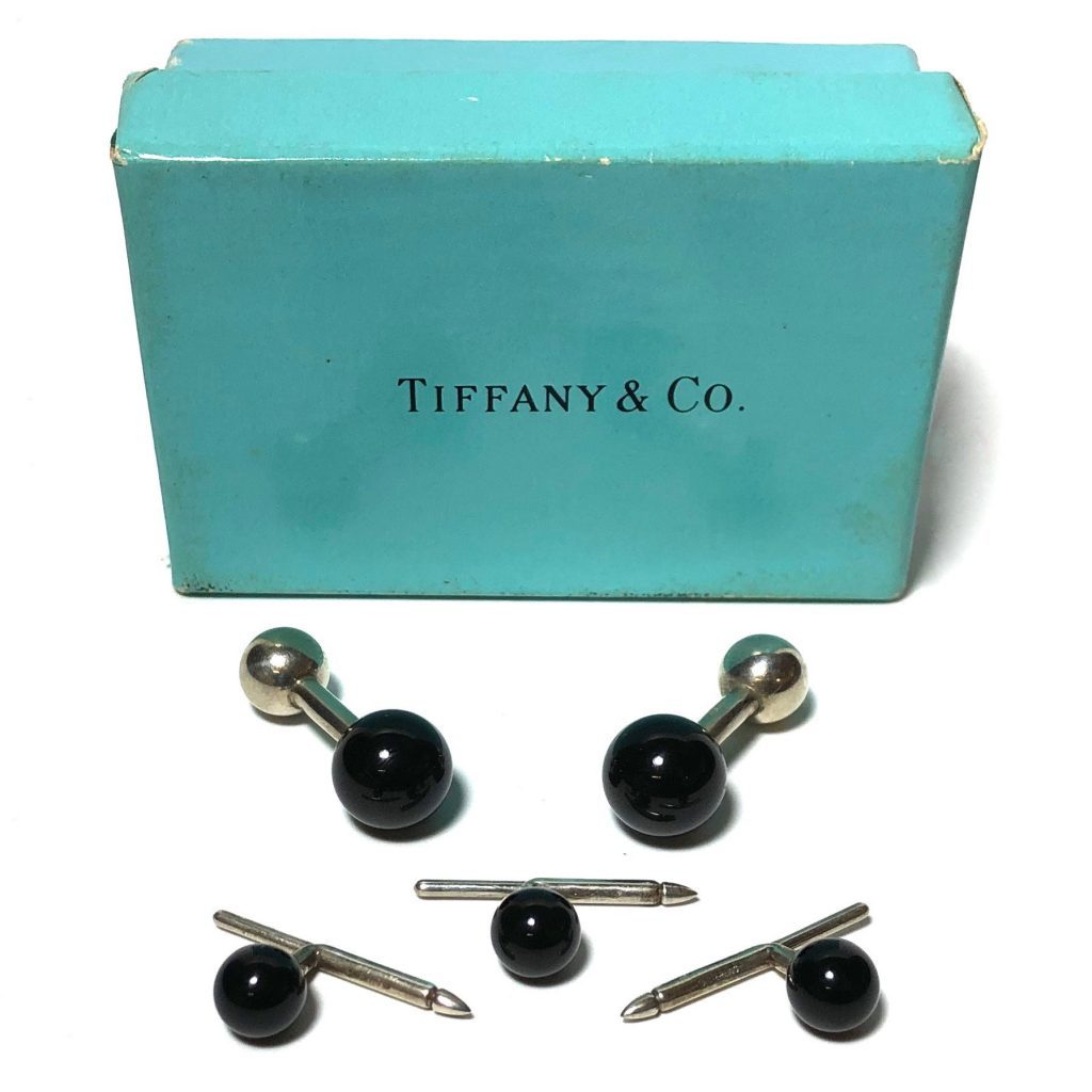 Tiffany & Co. Silver and Onyx Stud Set