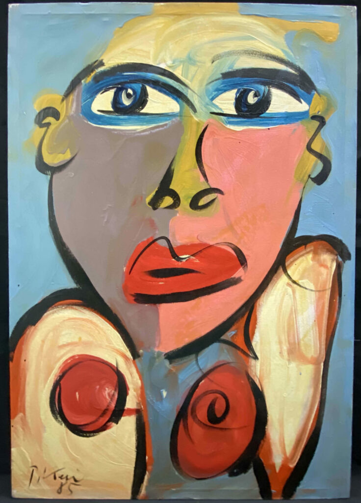 Peter Kiel Painting Expressionist Portrait 1985