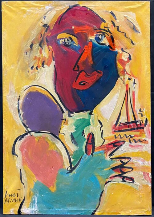 Peter Kiel Painting Pamela Anderson Miami 70S